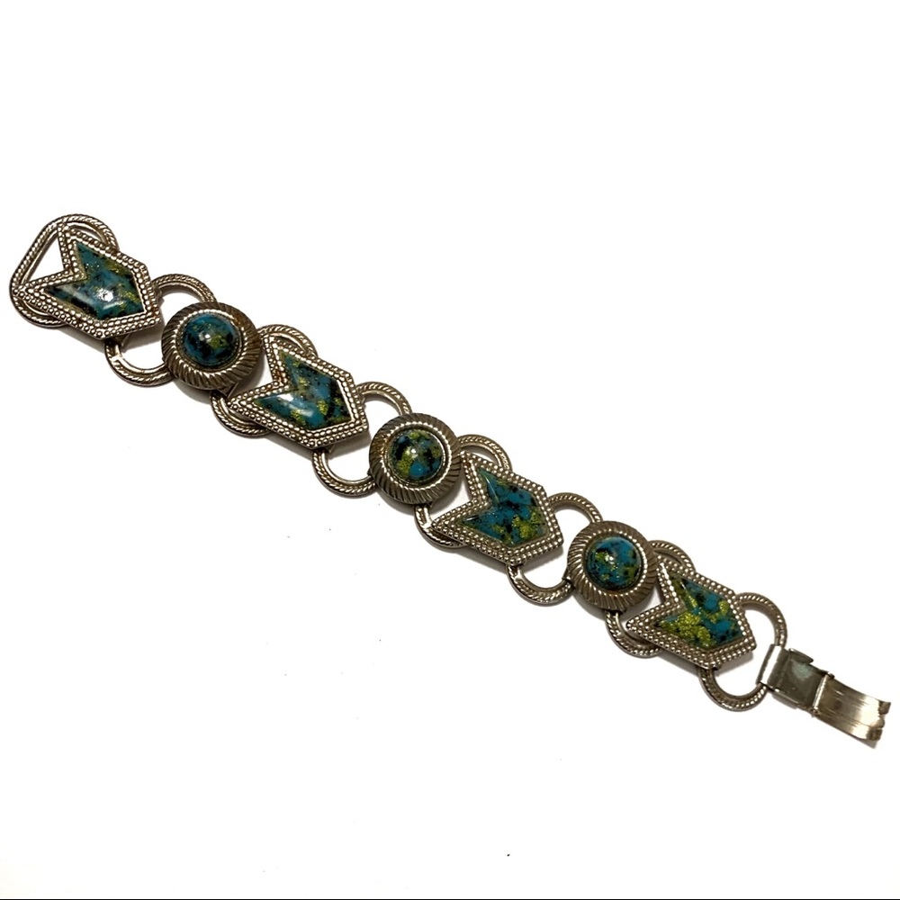 Bracelet with Arrows & Turquoise & Yellow Stones